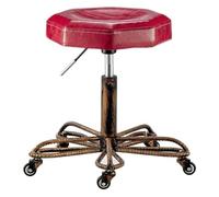 FXLUHAY Stool on Wheels Hairdressing Stool Special Pulley Stool For Beauty Salons Barbershop Manicure Hair Cutting Rotating Stool Comfortable(Red)