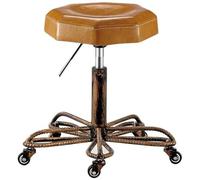 FXLUHAY Stool on Wheels Hairdressing Stool Special Pulley Stool For Beauty Salons Barbershop Manicure Hair Cutting Rotating Stool Comfortable(Light Brown)