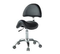 FXLUHAY Taburete con Respaldo Ajustable, Silla giratoria for higienista Dental, for Cocina, Tienda, Hospital.(Black)