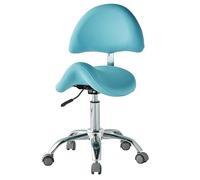 FXLUHAY Taburete con Respaldo Ajustable, Silla giratoria for higienista Dental, for Cocina, Tienda, Hospital.(Blue)