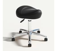 FXLUHAY Taburete con sillín Ajustable con Ruedas: Silla con Ruedas ergonómica Resistente for Laboratorio, clínica, Dentista, salón, Masaje, Oficina y Uso doméstico(A)