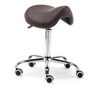 FXLUHAY Taburete con sillín ergonómico Profesional con Ruedas, Silla de Tratamiento hidráulico Ajustable for estilistas de salón, Taburete de Oficina antijorobada(Brown)