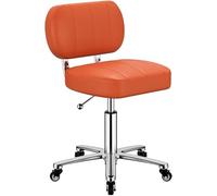 FXLUHAY Taburete de Bar Giratorio con Respaldo y Altura Ajustable, Taburete de Cuero de PU con Ruedas for Pub, peluquería, SPA(A)
