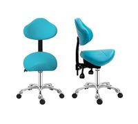 FXLUHAY Taburete de Oficina con Forma de Silla de Montar y inclinación, de 53 a 66 cm de Altura, Ideal for peluquería Canina.(Green)