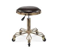 FXLUHAY Taburete de peluquería con Ruedas y Asiento de Piel sintética roja, Altura 45-59 cm, Peso soportado 160 kg, Taburete Redondo for Cocina.(Style#1)