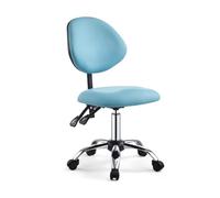 FXLUHAY Taburete de Silla de Montar for higienista Dental, Taburete Profesional Tipo Silla de Montar con Ruedas, Taburete con Respaldo inclinable(Blue)