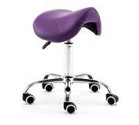 FXLUHAY Taburete Giratorio Ajustable con Ruedas de Cuero de 48 a 60 cm for Tatuajes, Belleza, pestañas, masajes y odontología.(Purple)