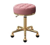 FXLUHAY Taburete Giratorio Ajustable for salón con Asiento de Cuero y Estructura de Metal for Uso Profesional en SPA(Pink)