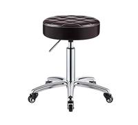 FXLUHAY Taburete giratorio con ruedas, piel sintética, cojín redondo, sin respaldo, silla giratoria hidráulica, ajustable de 41 a 56 cm, para spa, salón, oficina, tatuaje, hogar, coche, tienda, masaje