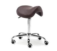 FXLUHAY Taburete Giratorio con Ruedas y Asiento de Piel sintética for Profesionales de la odontología, el Tatuaje, la estética y el Masaje (Morado)(Brown)