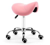 FXLUHAY Taburete hidráulico con Ruedas, Asiento Giratorio, Silla de salón for SPA, cómoda Silla de Equilibrio de Belleza for una Espalda Sana(Pink)