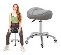 FXLUHAY Taburetes Ajustables con Ruedas for higienistas dentales, Silla de Oficina hospitalaria Profesional, Star of Light(Light Gray)