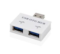 Fxndknjks convertidor de adaptador de concentrador USB macho a doble cargador doble 2 puertos para accesorios de ordenador PC Hub distribuidor USB 2.0 2 puertos, B