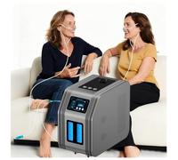 FXNFXLA Inhalador De Hidrógeno De 3000 Ml/Min para Uso Diario, Generador De Hidrógeno De 3 Salidas, Dispositivo De Respiración De Hidrógeno Silencioso, Operación De Un Solo Toque Metallic Gray