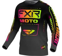 FXR Clutch 2024 Kids Maillot de motocross, negro/neón, Talla M
