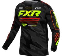 FXR Clutch 2025 Maillot de motocross, negro/verde, Talla L
