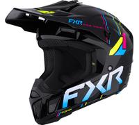 FXR Clutch Casco de motocross juvenil, negro-multicolor, tamaño L