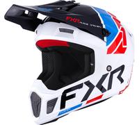 FXR Clutch Comp Casco de motocross, Negro/Blanco/Azul/Rojo, Talla S