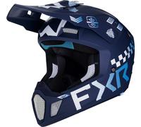 FXR Clutch Gladiator 2024 Casco de motocross, Azul/Blanco/Azul, Talla S (55/56)