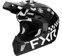 FXR Clutch Gladiator 2024 Casco de motocross, negro-blanco, tamaño M para Hombres