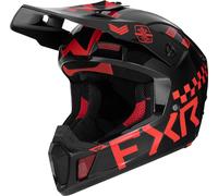 FXR Clutch Gladiator 2024 Casco de motocross, negro-rojo, tamaño L para Hombres