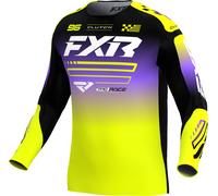 FXR Clutch Logo Maillot de motocross juvenil, negro-blanco-amarillo, tamaño S