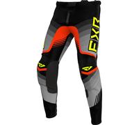 FXR Clutch Pro Hi Vis 2024 Pantalones de motocross, negro-gris-amarillo, tamaño 28 para Hombres