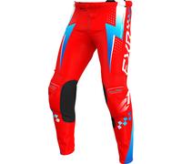 FXR Clutch Pro Pantalones de motocross, negro-blanco-rojo-azul, tamaño 34 para Hombres