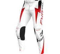 FXR Clutch Pro Pantalones de motocross, negro-blanco-rojo, tamaño 28 para Hombres