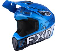 FXR Clutch Race Div Casco de motocross, negro-blanco-azul, tamaño S para Hombres