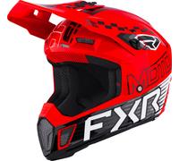 FXR Clutch Race Div Casco de motocross, negro-blanco-rojo, tamaño M para Hombres
