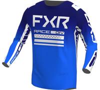 FXR Contender Off-Road Maillot de Motocross, blanco-azul, tamaño M para Hombres