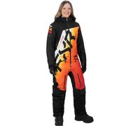FXR CX F.A.S.T. Insulated Sunrise Traje de moto de nieve de una pieza para mujer, Negro/Naranja/Blanco, Talla 12