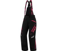 FXR Edge Pantalones babero para motos de nieve para damas, negro/rosa, Talla 8