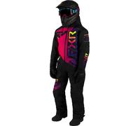 FXR Helium 2023 Traje de moto de nieve juvenil de una pieza, negro-rosa, tamaño 10