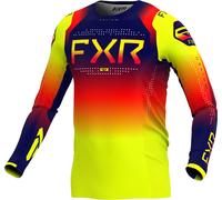 FXR Helium 2024 Maillot de motocross, azul oscuro/amarillo/rojo, Talla XS