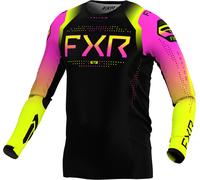 FXR Helium 2024 Maillot de motocross, negro-rosa-amarillo, tamaño S para Hombres