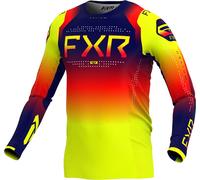 FXR Helium 2024 Youth Maillot de motocross, azul oscuro/amarillo/rojo, Talla L