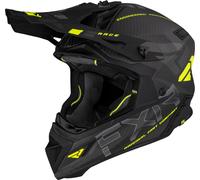 FXR Helium Carbon 2023 Casco de motocross, negro/gris/amarillo, Talla XS (53/54)