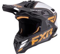FXR Helium Carbon Casco de motocross, Blanco/negro/dorado, Talla XS