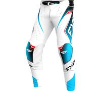 FXR Helium Edge Pantalones de motocross, blanco/azul/rojo, Talla 30