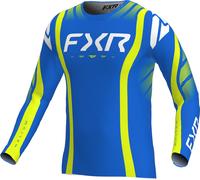 FXR Helium Infinity Maillot de motocross, blanco-azul-amarillo, tamaño M para Hombres