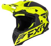 FXR Helium Logo Carbon Casco de motocross, amarillo/negro, Talla L