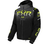 FXR Helium X 2-in-1 2023 Chaqueta para moto de nieve, negro-gris-amarillo, tamaño L para Hombres