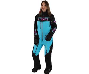 FXR Maverick F.A.S.T. Insulated Damas One Piece Traje de moto de nieve, azul/negro, Talla 6