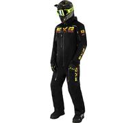 FXR Maverick F.A.S.T. Insulated Traje de moto de nieve de una pieza, negro/amarillo, Talla 2XL