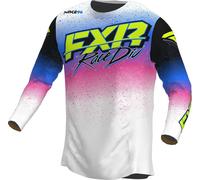 FXR Podium 2023 Maillot de Motocross, negro-blanco-rosa, tamaño 2XL para Hombres