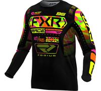 FXR Podium 2025 Maillot de motocross, negro/amarillo/verde, Talla XL