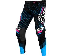 FXR Podium 2025 Pantalones de motocross, negro-rosa-azul, tamaño 34 para Hombres