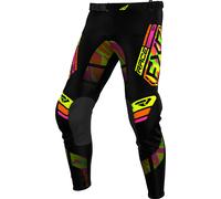 FXR Podium 2025 Pantalones de motocross, negro-verde-amarillo, tamaño 32 para Hombres
